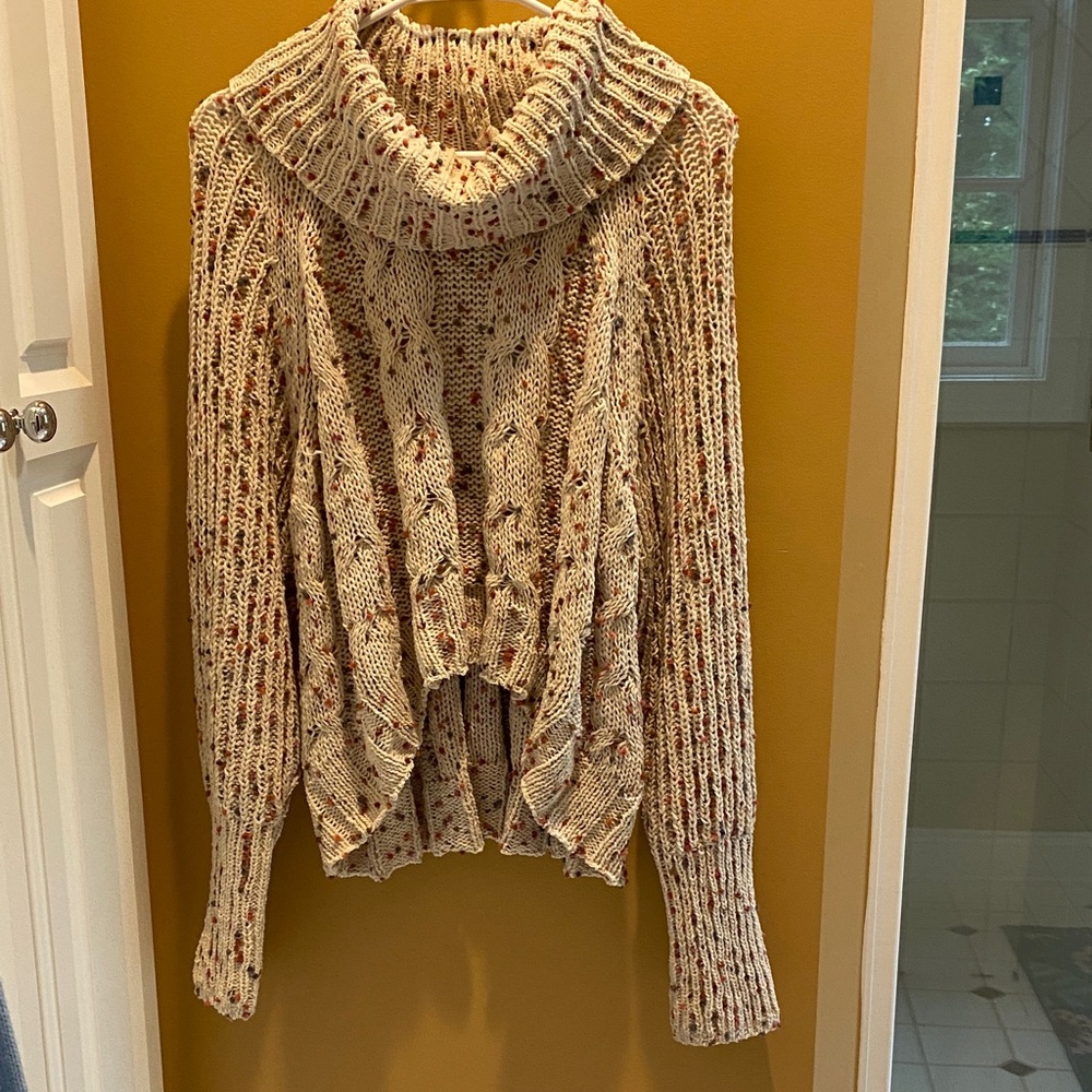 DR2 Multicolor Speckled Cowl Neck Sweater